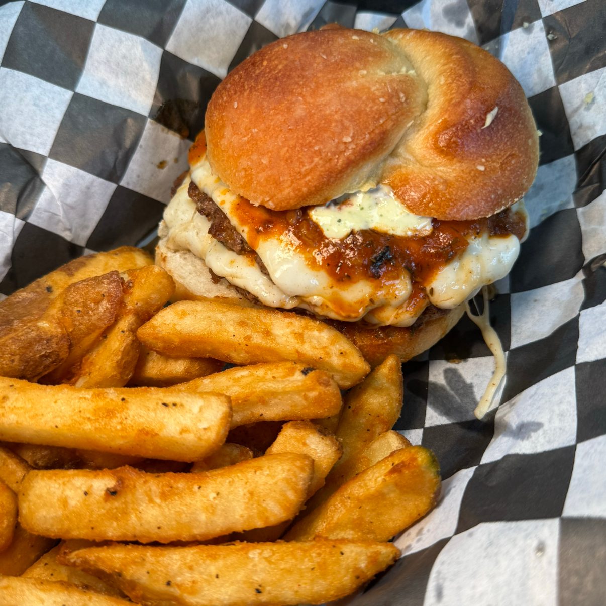 Weekly Special: Meatball Parm Smash Burger.