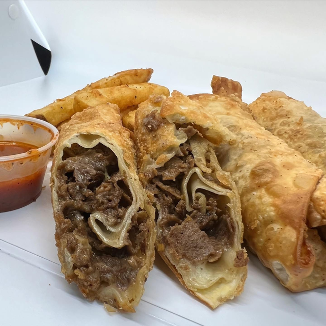 Cheesesteak Egg Rolls.